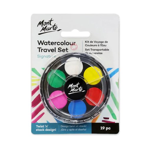 MONT MARTE WATERCOLOUR Travel Set 18 colours